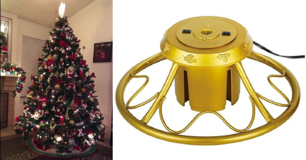 This Tree Stand Slowly Spins Your Christmas Tree So You Can Enjoy It From Every Angle