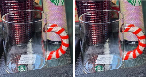 Starbucks Released A Glass Candy Cane Mug Just In Time For The Holidays