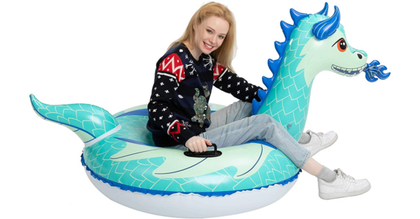 This Ice Dragon Inflatable Is Perfect For A Magical Snow Sledding