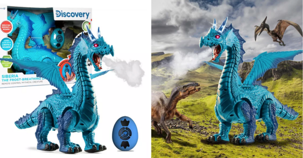 Remote Control Toy The Frost Breathing Dragon Siberia Blue WalksWings/Flap/Smoke 