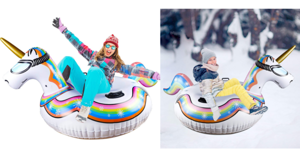 You Can Get A Unicorn Snow Tube That’ll Make Sledding Magical