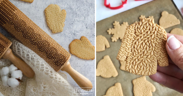 You Can Get A Holiday Embroidered Rolling Pin That Makes Baking Easier And Your Cookies Festive