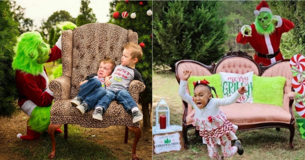 Parents Are Having The Grinch Crash Holiday Photo Shoots and It Is Hilarious