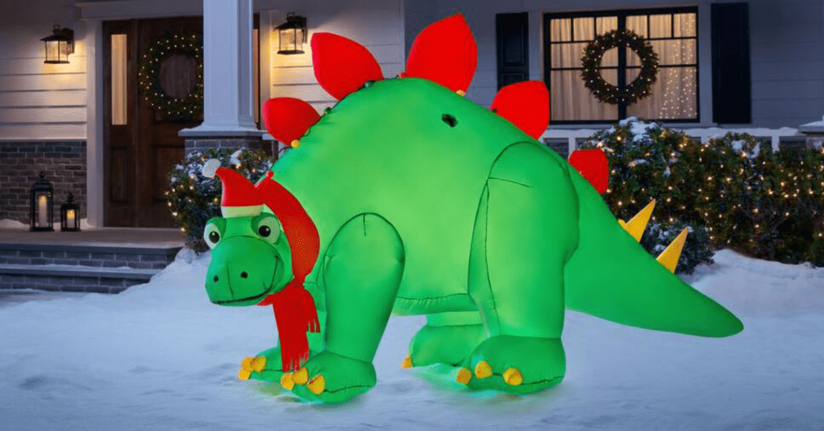 Home Depot Is Selling A Giant Stegosaurus You Can Put In Your Yard For The Holidays
