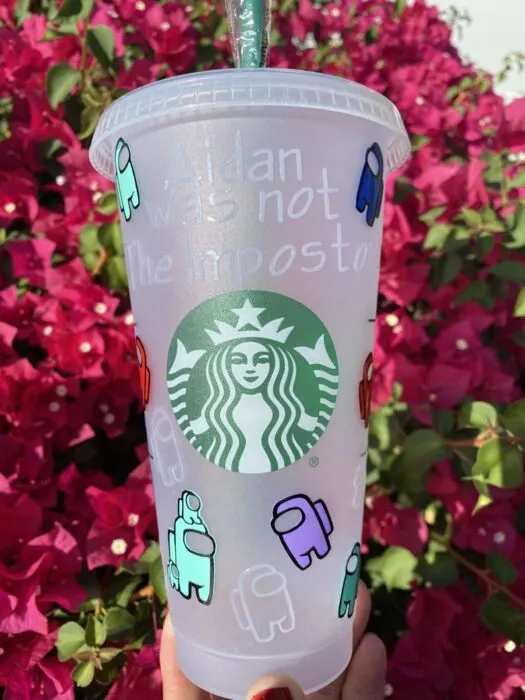 Among Us Popular Video Game Holiday Themed Starbucks Reusable Water Bottle