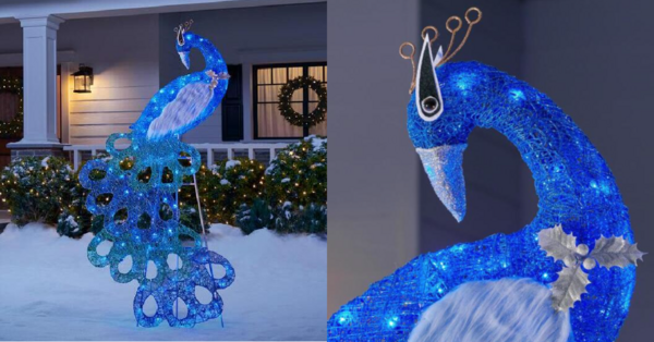 Home Depot Is Selling A Giant Whimsical Light-Up Peacock You Can Put In  Your Yard For Christmas