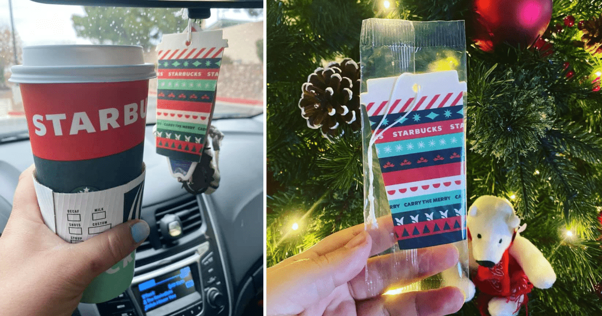 Starbucks Is Giving Away Free Air Fresheners That Smell Like A Peppermint Mocha Coffee