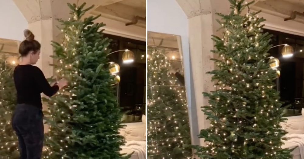 This TikTok Hack For Hanging Christmas Tree Lights Vertically Is A Total Game Changer