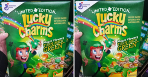 You Can Now Get Lucky Charm Cereal That Makes Your Milk Turn Green With Magic Clover Cereal Pieces