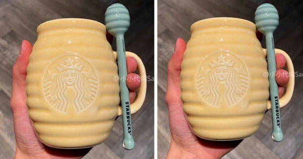 This Starbucks Honeypot Mug With A Matching Honey Dipper Spoon Is Giving Me Total Winnie The Pooh Vibes