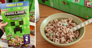 Minecraft Cereal Exists And It Has Tiny Creeper Bit Marshmallows To Help Your Kids Creep It Real At Breakfast