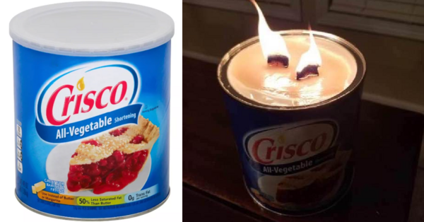 People Are Making Candles Out Of Cans Of Crisco To Use While The Power Is Out