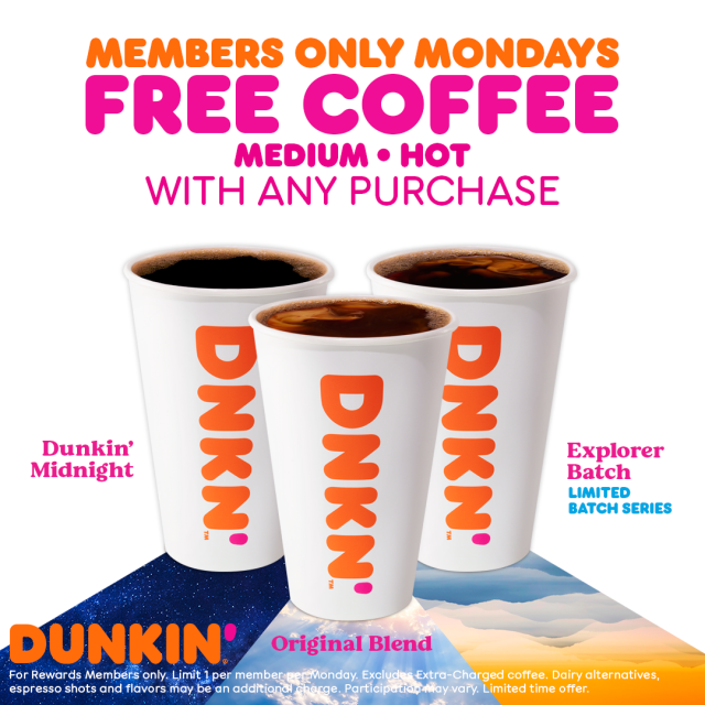 Today Is Free Coffee Day At Dunkin'