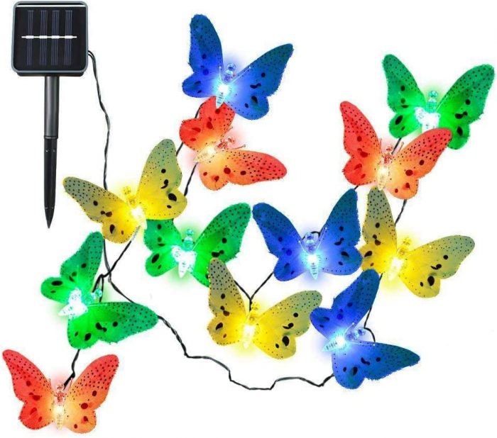 Details about   Solar Powered Fairy String LED Lights Waterproof Butterfly Party Garden Outdoor 