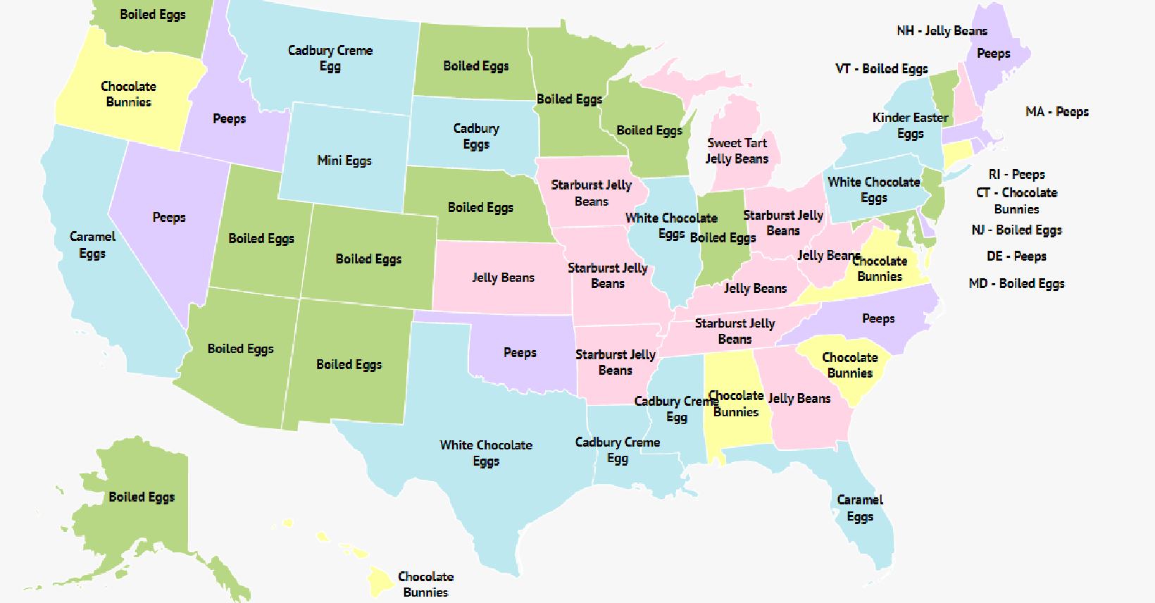 This Map Shows The Most Popular Easter Treats Across The U.S.