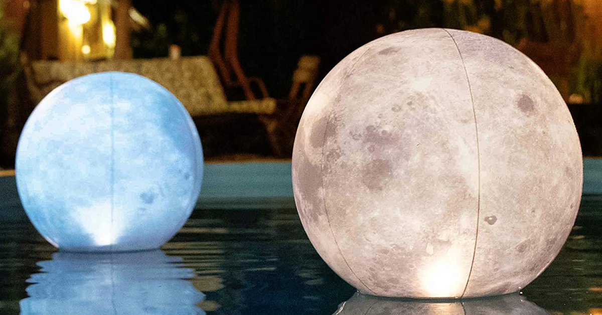 These Floating Solar Powered Moon Lights Are Perfect For A Night Relaxing In The Pool