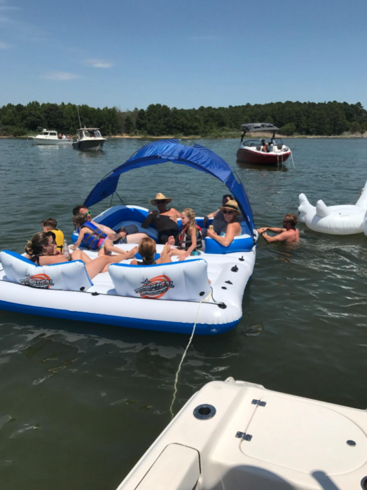 Details about   Inflatable 6 Person Party Raft Boat Lake Float Built In Cooler 