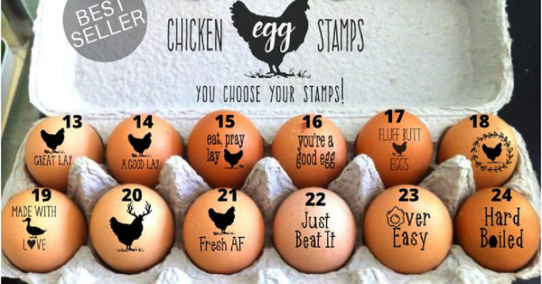 Noble Pig - The cutest Chicken Egg stamps. (afflink) GET THEM
