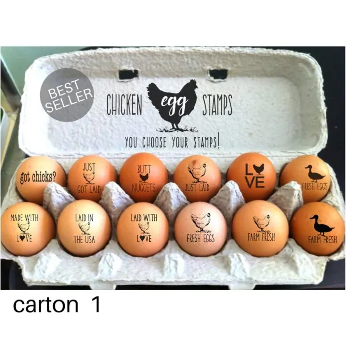 Custom Rubber Stamp Egg Carton Stamp Farm Stamp Fresh Chicken Eggs