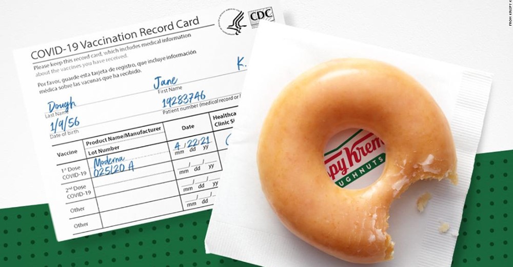 Krispy Kreme Wants To Reward You For Getting Your COVID-19 Vaccine With A Free Donut Every Day