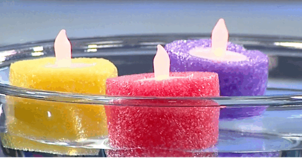 People Are Making Floating Candles Out Of Pool Noodles To Put In Their Pool