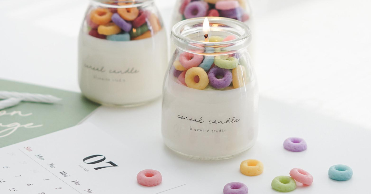 You Can Get Cereal Candles That Have Milk And Fruit Loops Pieces Inside
