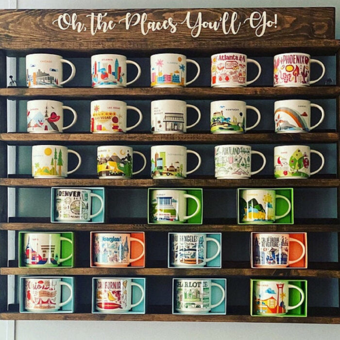 Here Are Some Ways To Display Your Starbucks Tumblerugs - Coffee Mug Holder Wall Shelf Ikea