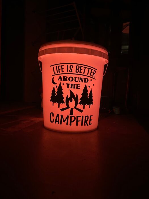 Welcome to Our Happy Place Camping Bucket Light, Personalized Bucket  Lantern, Mountain Scene Campsite Bucket Light, Camper Christmas Gift