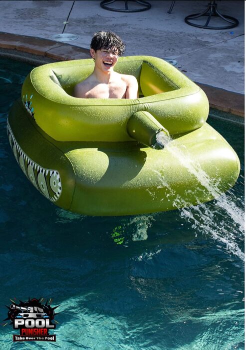 You Can Get An Inflatable Tank Pool Float Complete With A Working Water  Cannon
