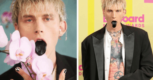 Why Did Machine Gun Kelly Painted His Tongue Black For The BMA’s?