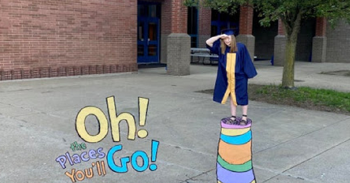 This Dr. Seuss Inspired Chalk Drawing Makes The Perfect Photo Opp For Graduating Seniors