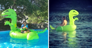 Giant Green T-Rex Pool Float Is Summer Goals