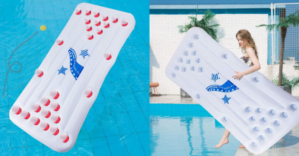This Beer Pong Pool Float Is Everything You Need For The Ultimate Adult Pool Party