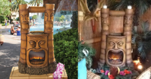 This Tiki Fire and Water Fountain Is Perfect For a Backyard Oasis