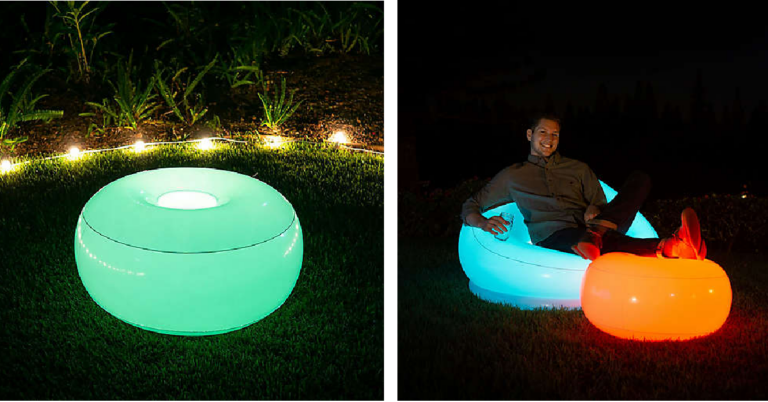 You Can Get LED Inflatable Ottomans That Light Up The Night and I Need Them