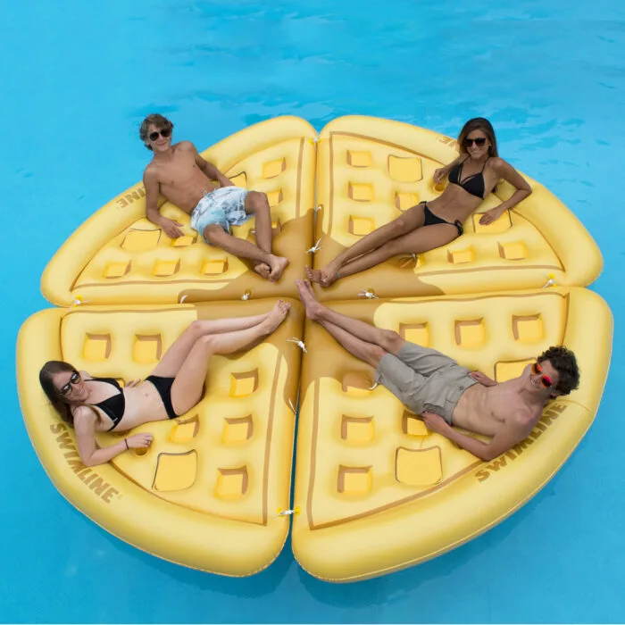 These Waffle Slice Pool Floats Can Be Connected So You Can Float