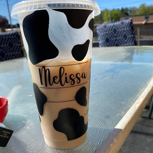 Cow Print Starbucks Cold Cup – Cherry Pit Designs