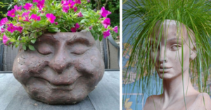 People Are Using Face Sculptures As Planters And I Can’t Decide If It’s Amazing Or Creepy