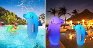 You Can Get An Inflatable Color Changing Dolphin That Looks Like It’s Dancing In Your Pool