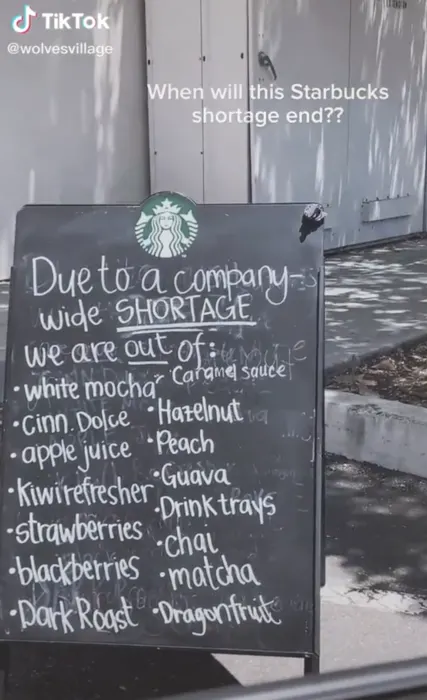 Starbucks ingredient shortage means 'various items' may be unavailable to  make popular drinks