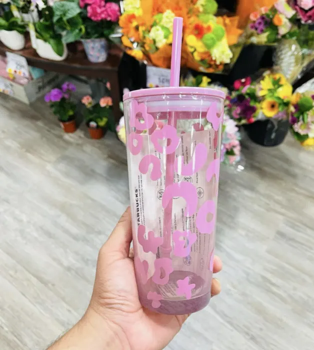 Shiny Rose Gold Cheetah Print Starbucks Cup – Apartment 23