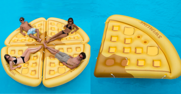 These Waffle Slice Pool Floats Can Be Connected So You Can Float With Friends