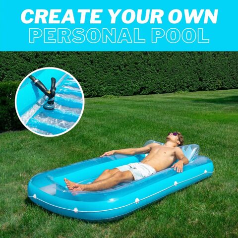 swimline 71 inch swimming pool inflatable suntan tub lounge water raft float