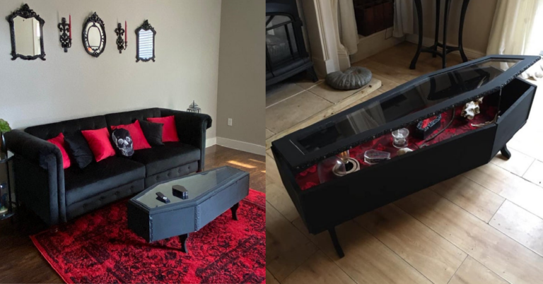 You Can Get A Coffin Coffee Table That Opens So You Can Store All Of Your Creepy Collections
