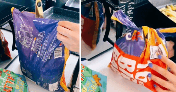 This Genius Hack Shows You A Simple Way To Keep Those Bags Of Food Closed