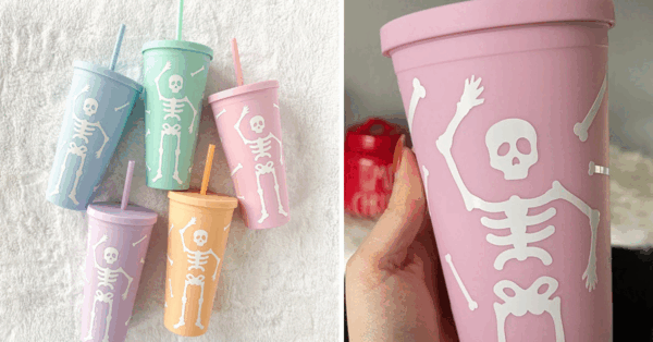 You Can Get A Spooky Pastel Skeleton Tumbler And I Want One In Every Color