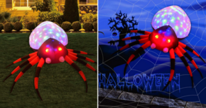 This Giant Inflatable Spider Lights Up To Give Your Neighbors A Scare This Halloween