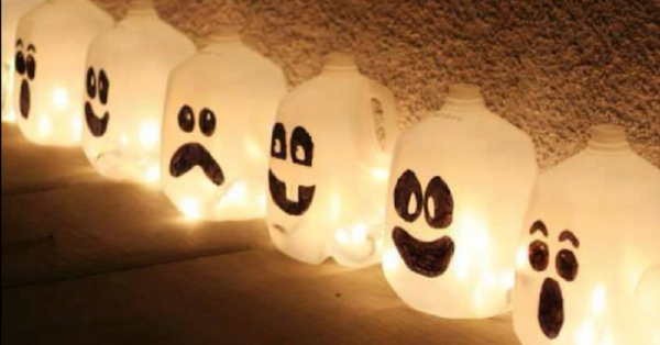You Can Make Jack O’ Lanterns Out Of Milk Jugs And Glow Sticks And They Are Creepy Cool