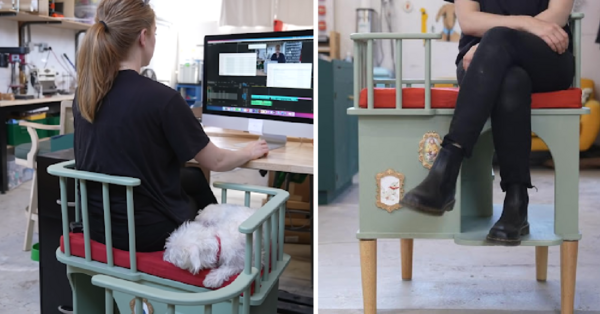 This Office Chair Was Made With Extra Space For Needy Fur Babies To Sit Next To You