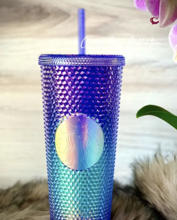 studded purple oil slick starbucks cup  Custom starbucks cup, Tumbler cups  diy, Starbucks cups
